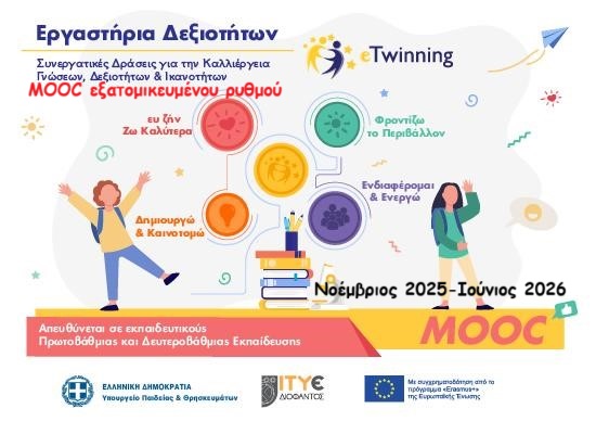 eTwinning & Eργαστήρια Δεξιοτήτων (2025): Συνεργατικές Δράσεις για την Καλλιέργεια Γνώσεων, Δεξιοτήτων και Ικανοτήτων CS001